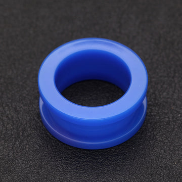 Detail View 1 of A Pair of Neon Colored UV Acrylic Screw-Fit Ear Gauge Tunnel Plug-Blue